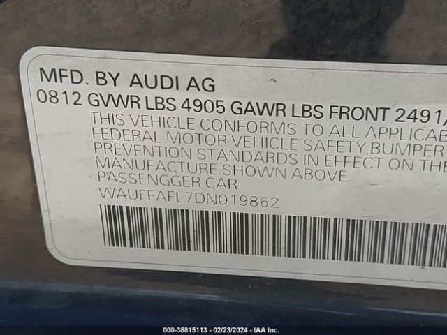 Photo 8 VIN: WAUFFAFL7DN019862 - AUDI A4 