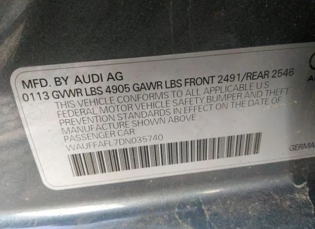 Photo 8 VIN: WAUFFAFL7DN035740 - AUDI A4 