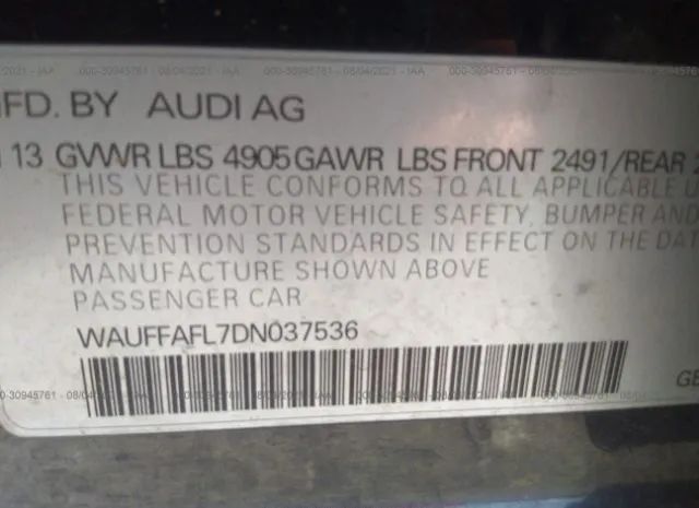 Photo 8 VIN: WAUFFAFL7DN037536 - AUDI A4 