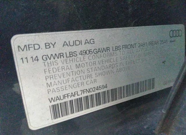 Photo 8 VIN: WAUFFAFL7FN024594 - AUDI A4 