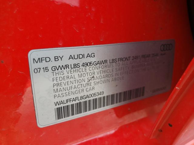 Photo 9 VIN: WAUFFAFL8GA005349 - AUDI A4 PREMIUM 