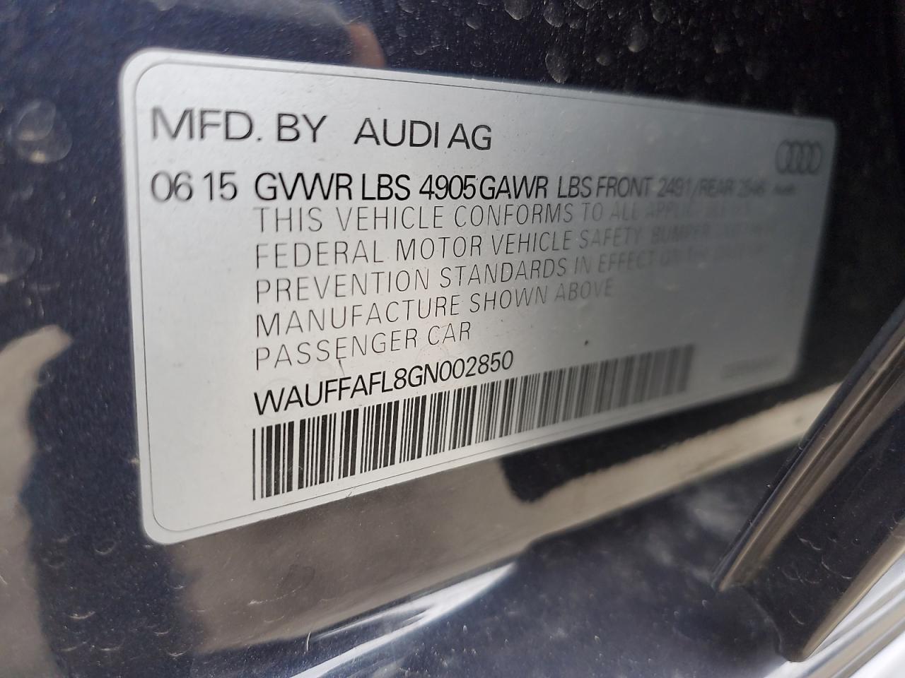 Photo 11 VIN: WAUFFAFL8GN002850 - AUDI A4 