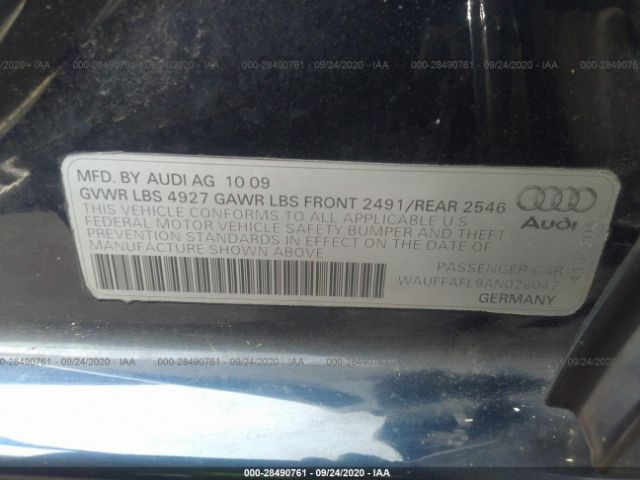 Photo 8 VIN: WAUFFAFL9AN026047 - AUDI A4 