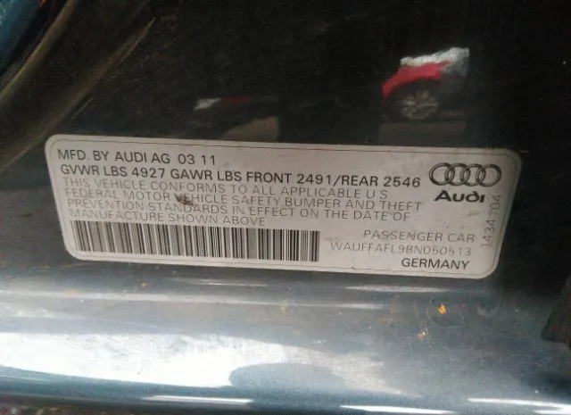 Photo 8 VIN: WAUFFAFL9BN050513 - AUDI A4 