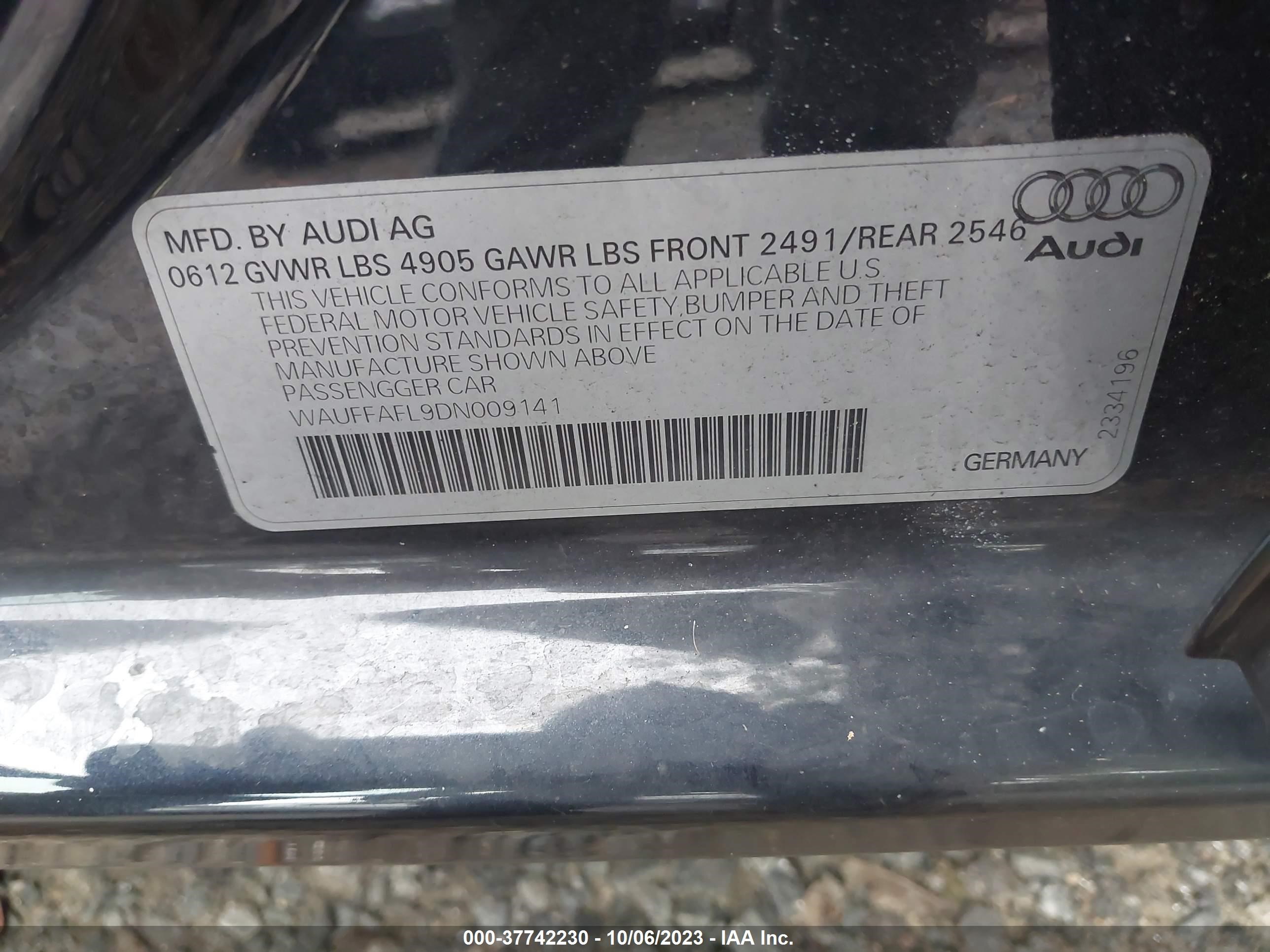 Photo 8 VIN: WAUFFAFL9DN009141 - AUDI A4 