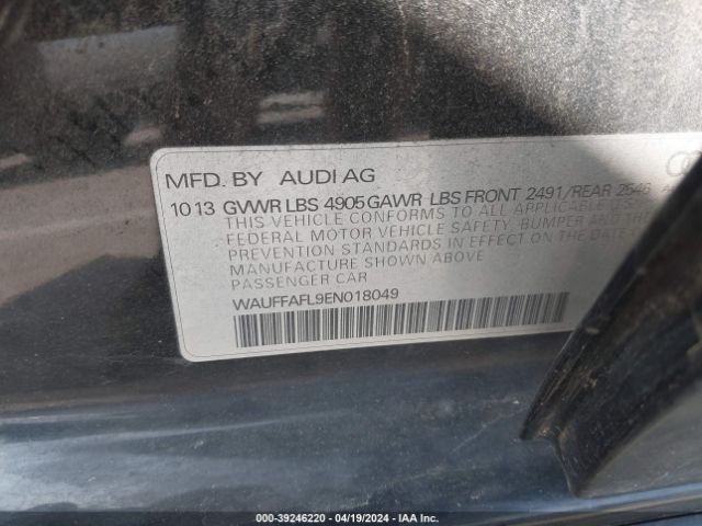 Photo 8 VIN: WAUFFAFL9EN018049 - AUDI A4 