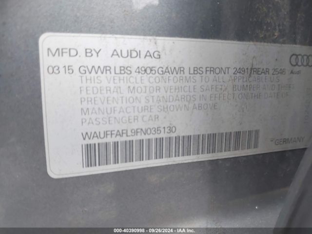 Photo 8 VIN: WAUFFAFL9FN035130 - AUDI A4 