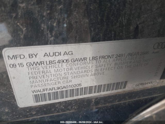 Photo 8 VIN: WAUFFAFL9GA010205 - AUDI A4 