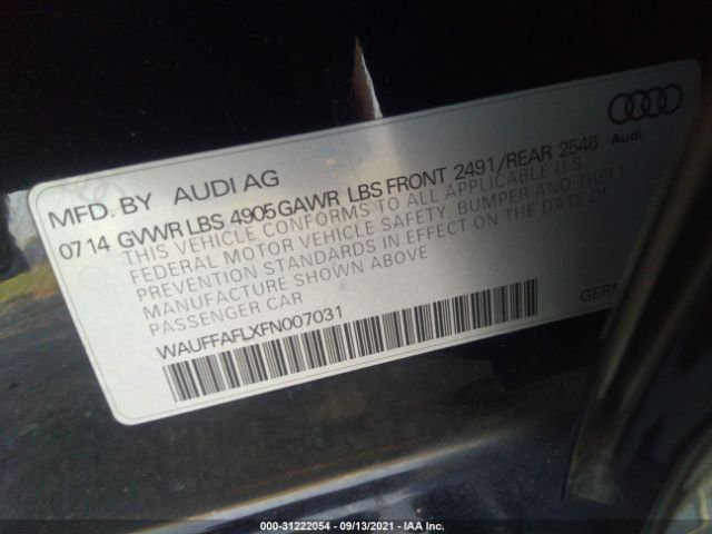 Photo 8 VIN: WAUFFAFLXFN007031 - AUDI A4 