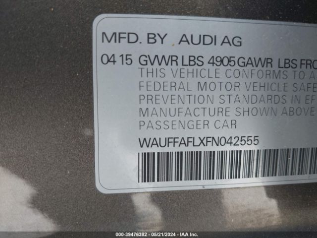 Photo 8 VIN: WAUFFAFLXFN042555 - AUDI A4 