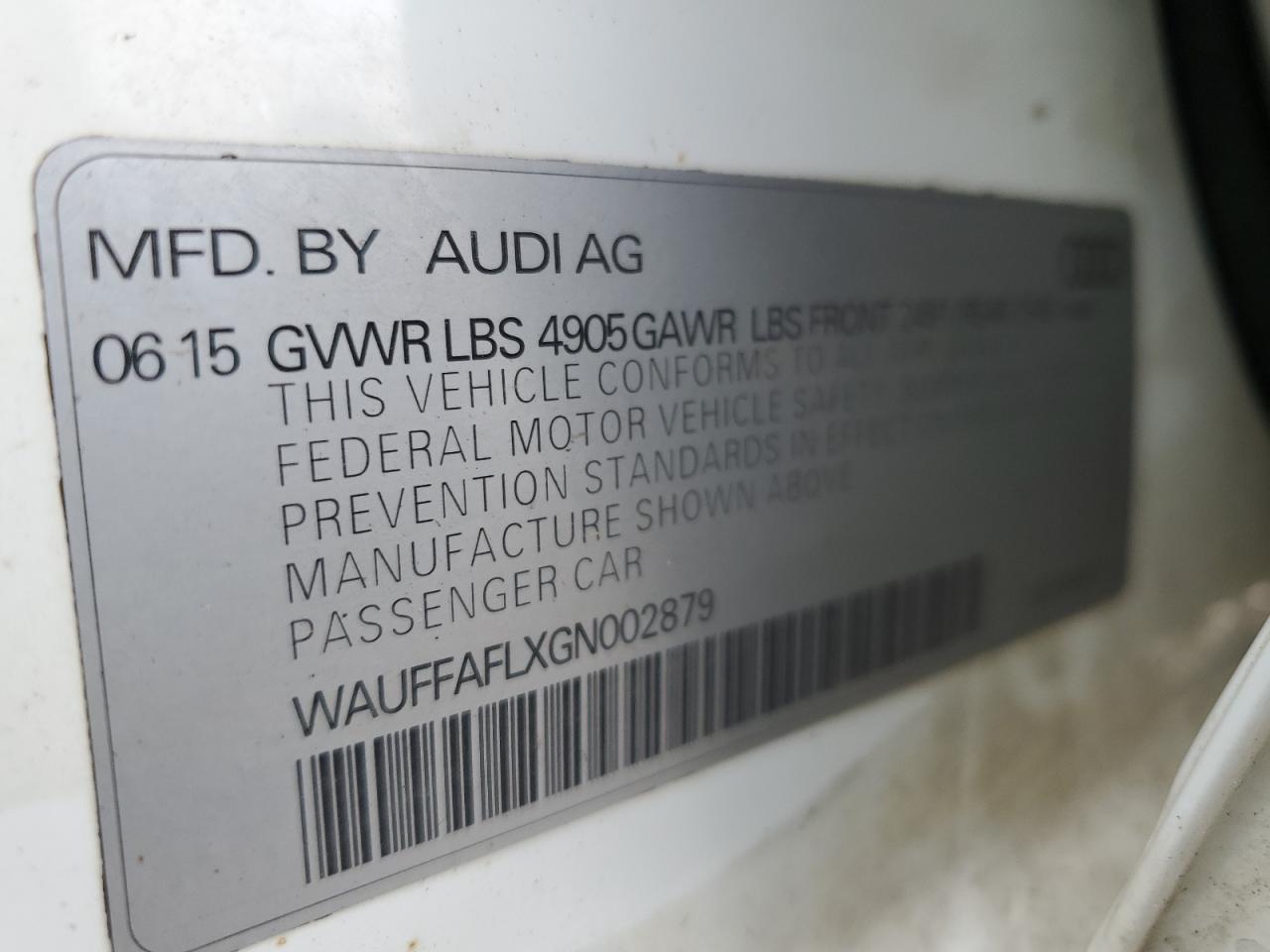 Photo 11 VIN: WAUFFAFLXGN002879 - AUDI A4 