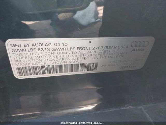 Photo 8 VIN: WAUFGAFB7AN075302 - AUDI A6 