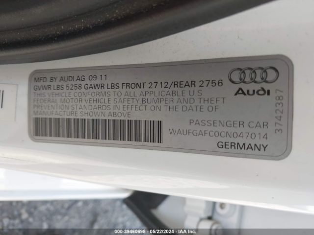 Photo 8 VIN: WAUFGAFC0CN047014 - AUDI A6 