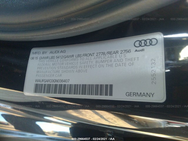 Photo 8 VIN: WAUFGAFC0GN036407 - AUDI A6 