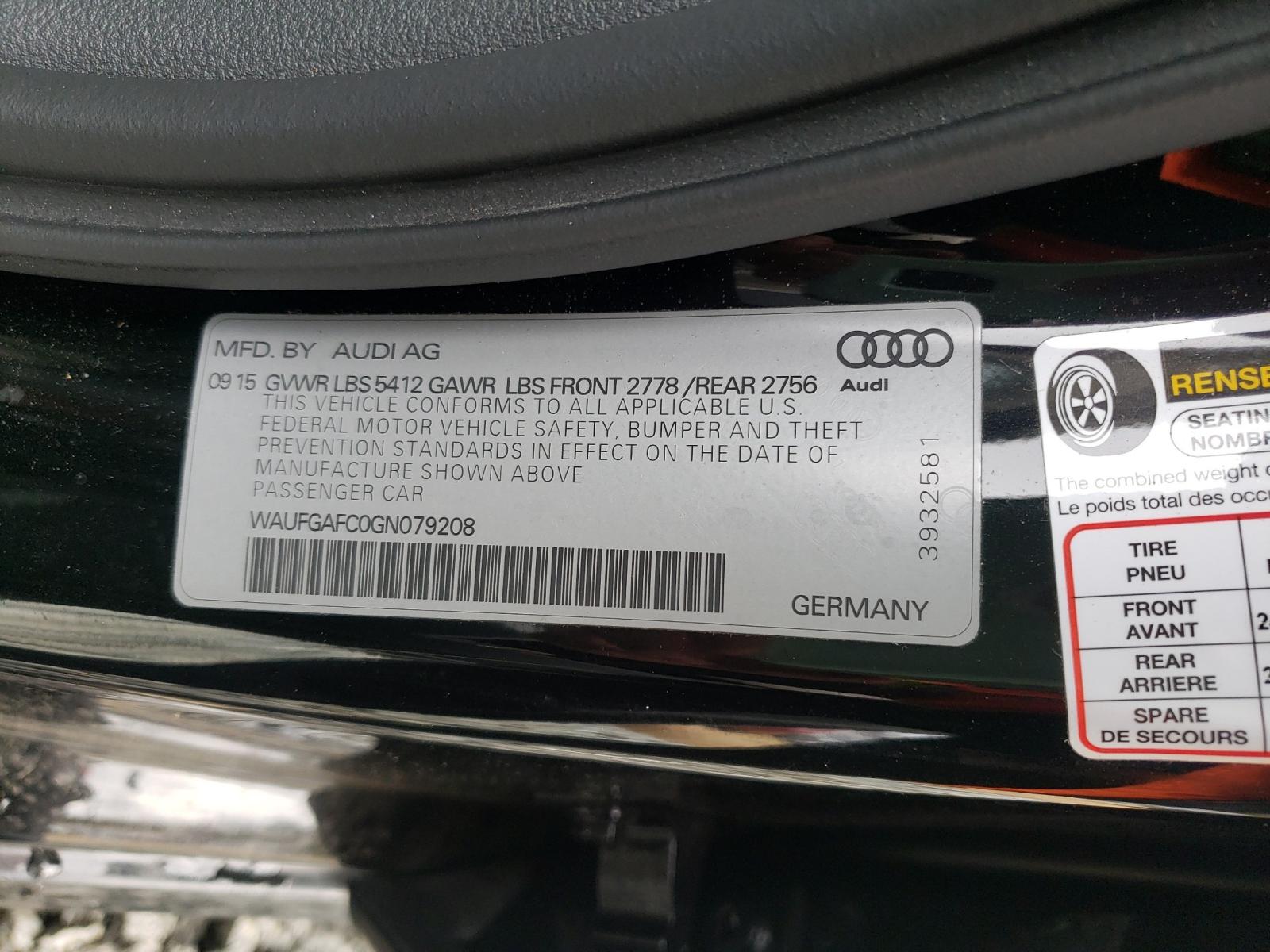 Photo 9 VIN: WAUFGAFC0GN079208 - AUDI A6 