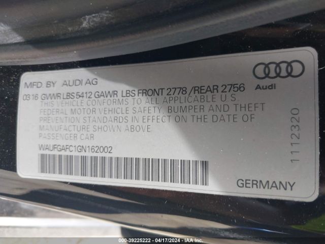 Photo 8 VIN: WAUFGAFC1GN162002 - AUDI A6 