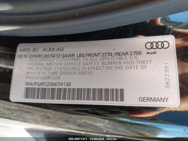 Photo 8 VIN: WAUFGAFC2GN074138 - AUDI A6 