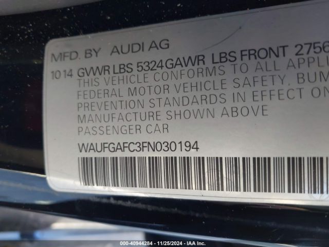 Photo 8 VIN: WAUFGAFC3FN030194 - AUDI A6 