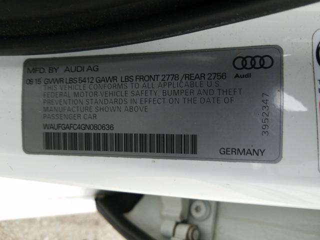 Photo 9 VIN: WAUFGAFC4GN080636 - AUDI A6 PREMIUM 