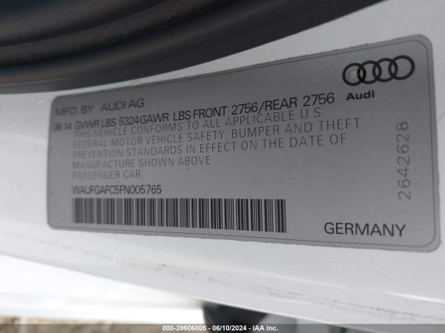 Photo 8 VIN: WAUFGAFC5FN005765 - AUDI A6 