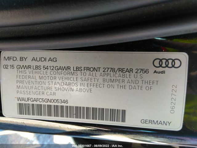 Photo 8 VIN: WAUFGAFC5GN005346 - AUDI A6 PREMIUM 