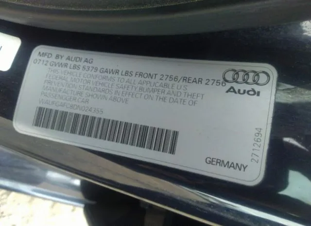 Photo 8 VIN: WAUFGAFC8DN024355 - AUDI A6 