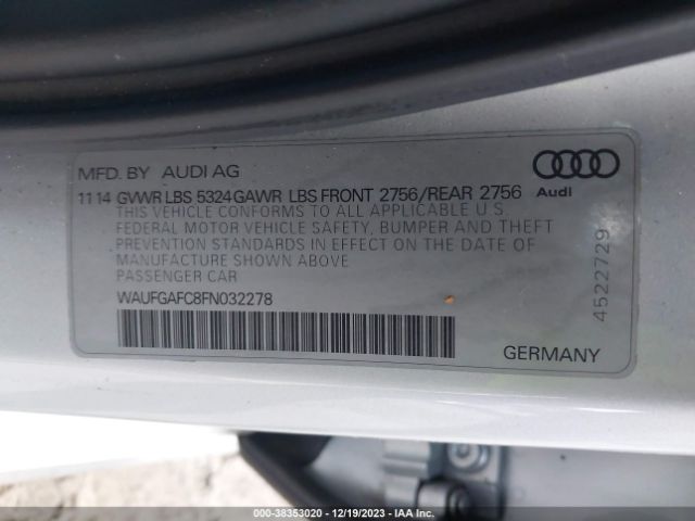 Photo 8 VIN: WAUFGAFC8FN032278 - AUDI A6 