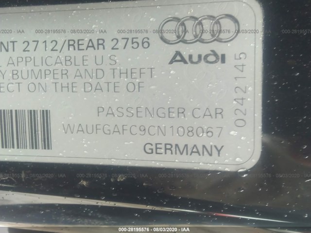 Photo 8 VIN: WAUFGAFC9CN108067 - AUDI A6 