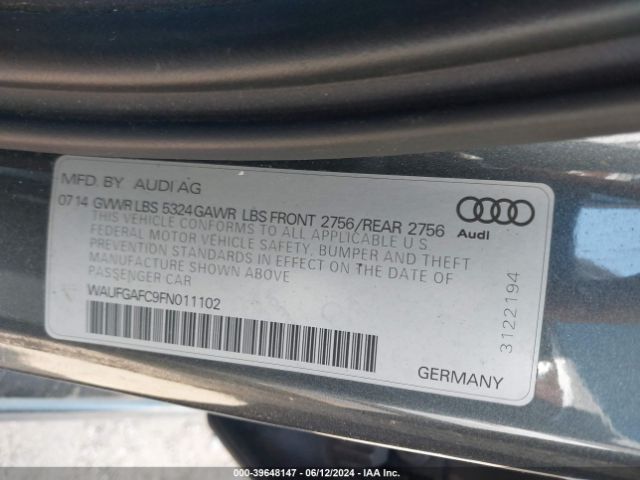 Photo 8 VIN: WAUFGAFC9FN011102 - AUDI A6 