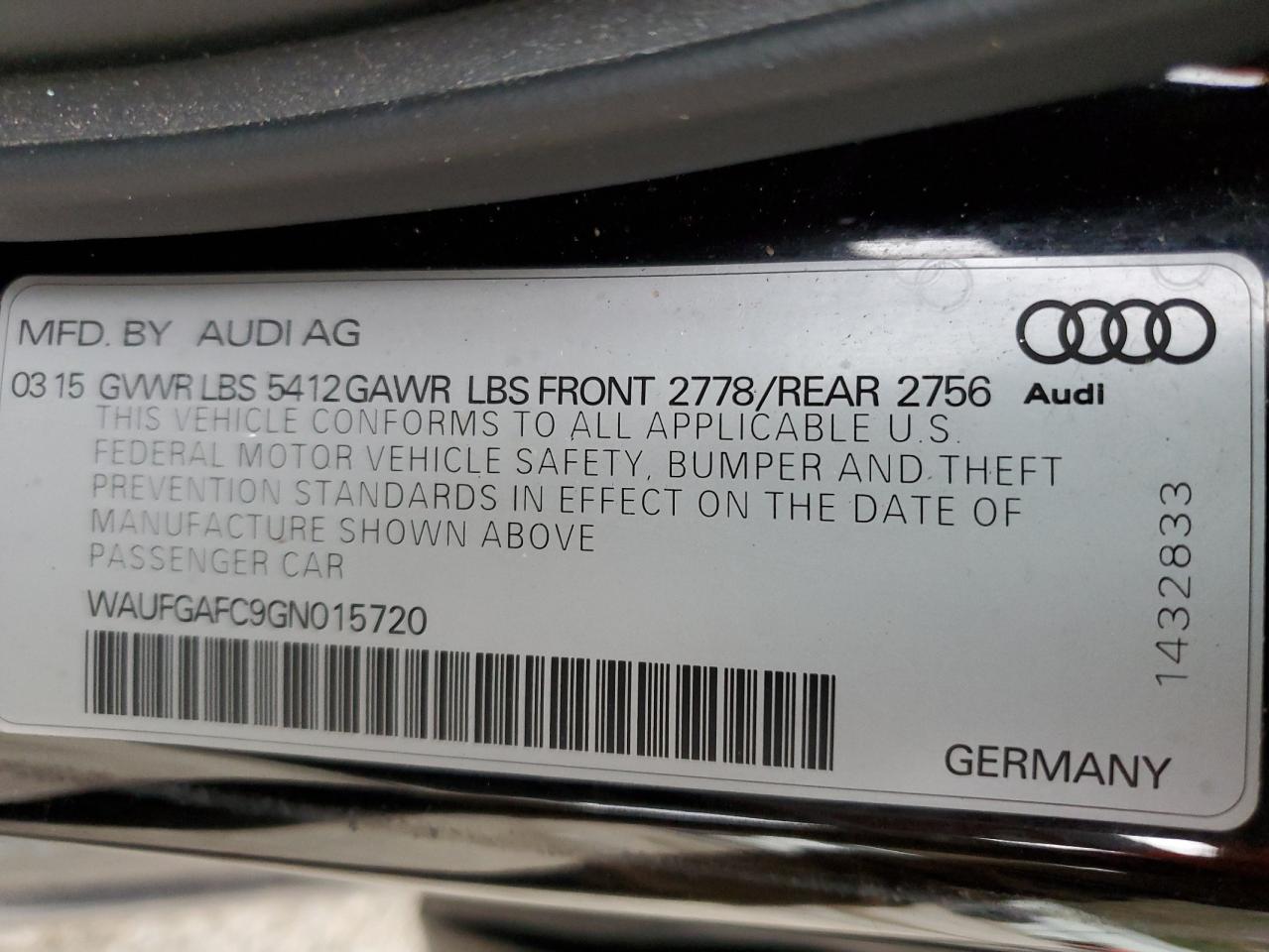 Photo 12 VIN: WAUFGAFC9GN015720 - AUDI A6 