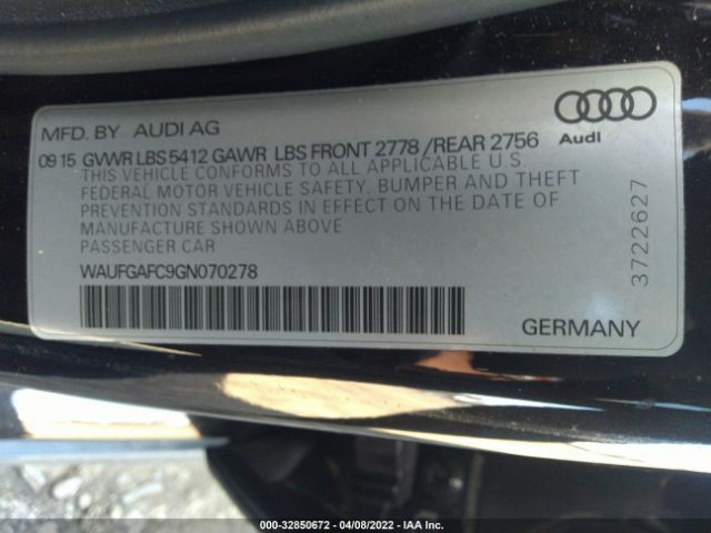 Photo 8 VIN: WAUFGAFC9GN070278 - AUDI A6 