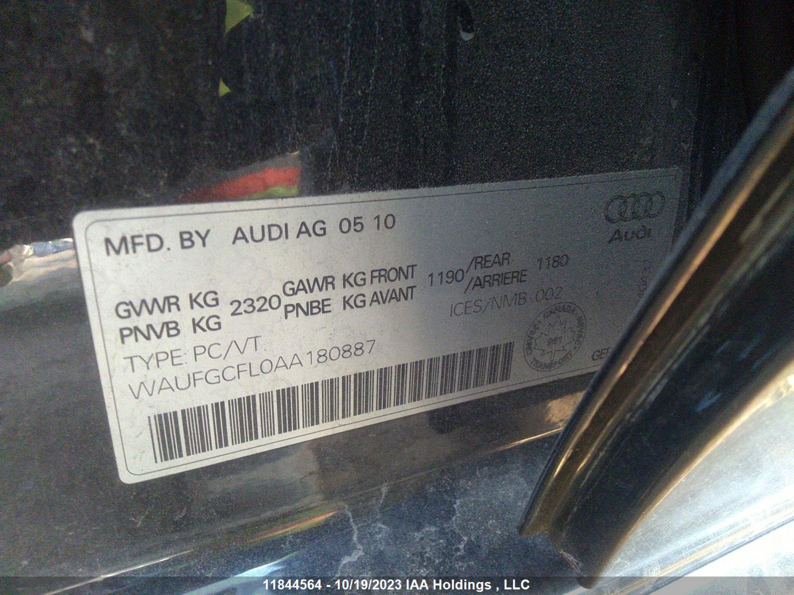 Photo 8 VIN: WAUFGCFL0AA180887 - AUDI S4 