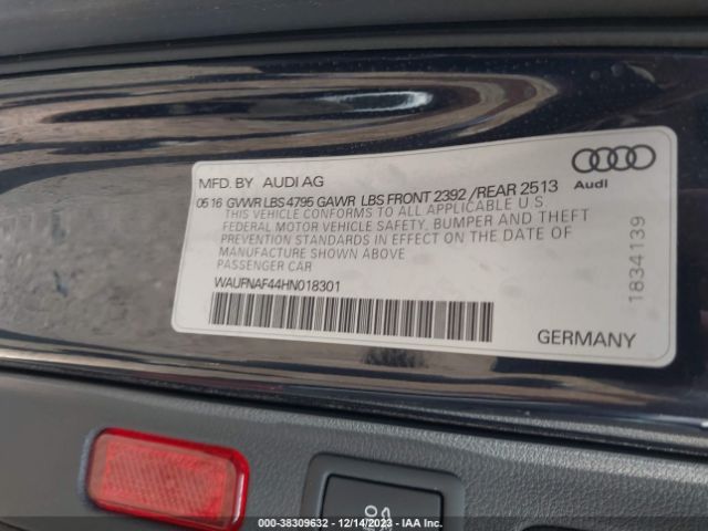 Photo 8 VIN: WAUFNAF44HN018301 - AUDI A4 