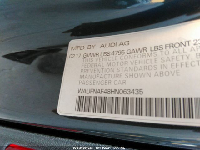 Photo 8 VIN: WAUFNAF48HN063435 - AUDI A4 