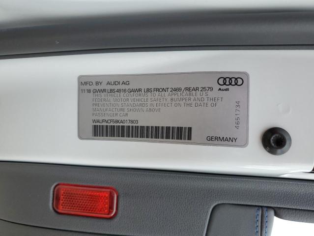 Photo 9 VIN: WAUFNCF58KA017803 - AUDI A5 