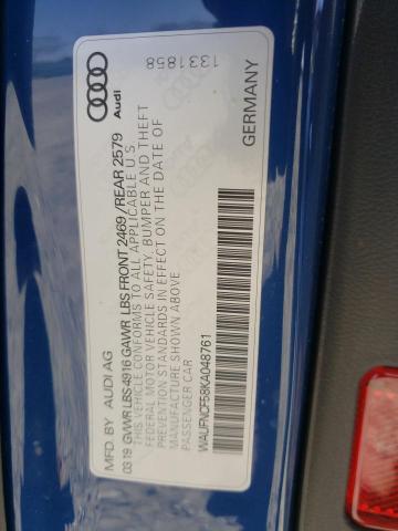 Photo 12 VIN: WAUFNCF58KA048761 - AUDI A5 PRESTIG 