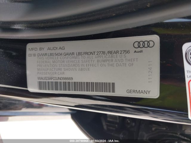 Photo 8 VIN: WAUG3AFC0JN098669 - AUDI A6 