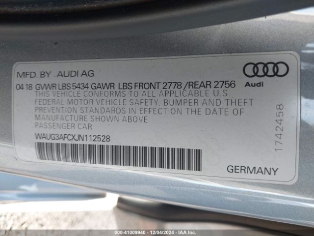 Photo 8 VIN: WAUG3AFCXJN112528 - AUDI A6 