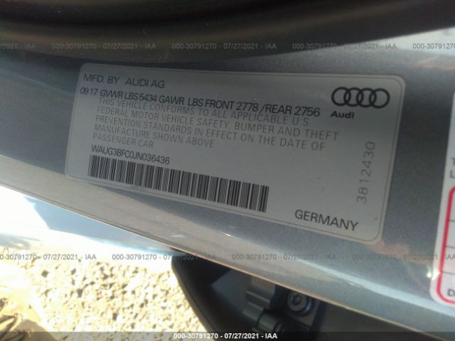 Photo 8 VIN: WAUG3BFC0JN036436 - AUDI A6 