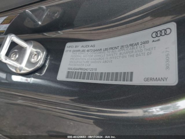 Photo 8 VIN: WAUG4AFR6GA012315 - AUDI S5 