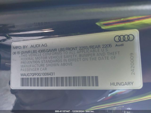 Photo 8 VIN: WAUG7GFF0G1006431 - AUDI A3 