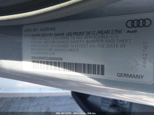 Photo 8 VIN: WAUG8AFC0JN060098 - AUDI A6 