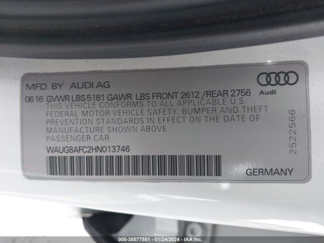 Photo 8 VIN: WAUG8AFC2HN013746 - AUDI A6 