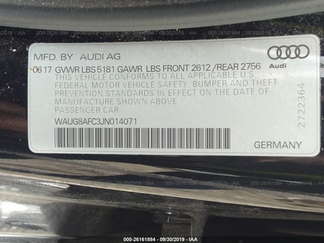 Photo 8 VIN: WAUG8AFC3JN014071 - AUDI A6 