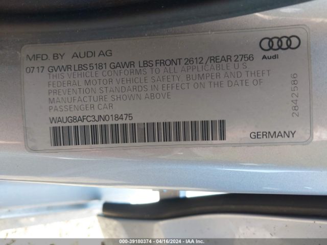 Photo 8 VIN: WAUG8AFC3JN018475 - AUDI A6 