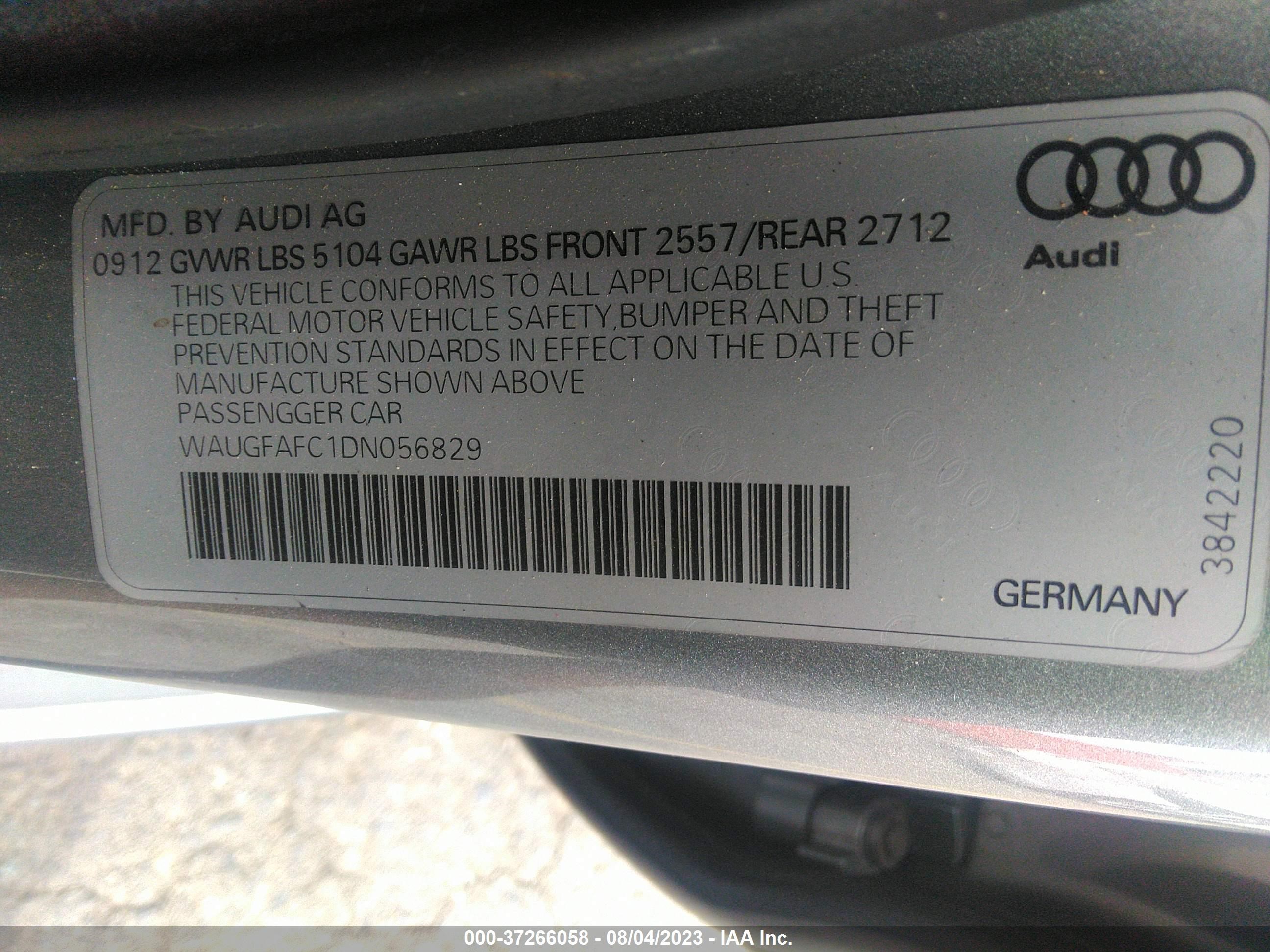 Photo 8 VIN: WAUGFAFC1DN056829 - AUDI A6 