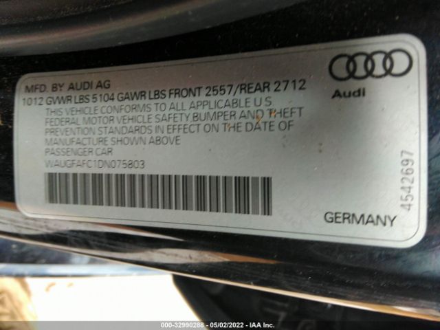 Photo 8 VIN: WAUGFAFC1DN075803 - AUDI A6 