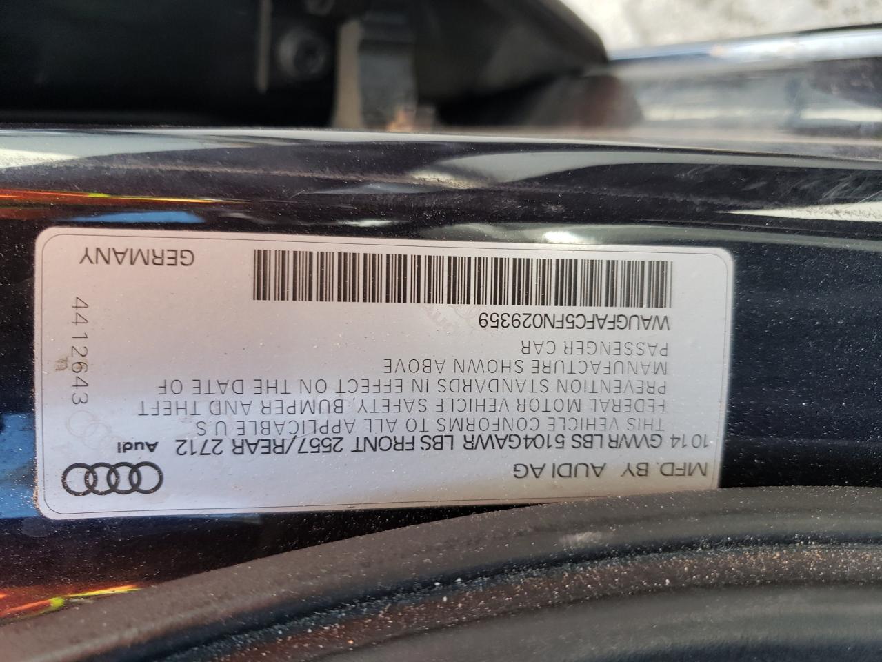 Photo 11 VIN: WAUGFAFC5FN029359 - AUDI A6 