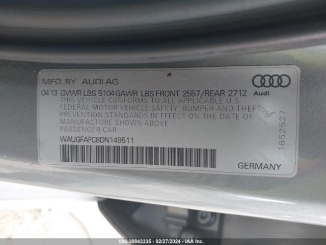 Photo 8 VIN: WAUGFAFC8DN149511 - AUDI A6 