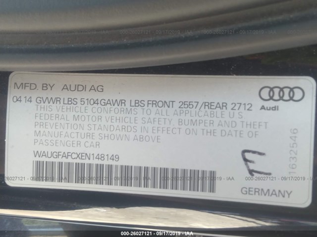 Photo 8 VIN: WAUGFAFCXEN148149 - AUDI A6 